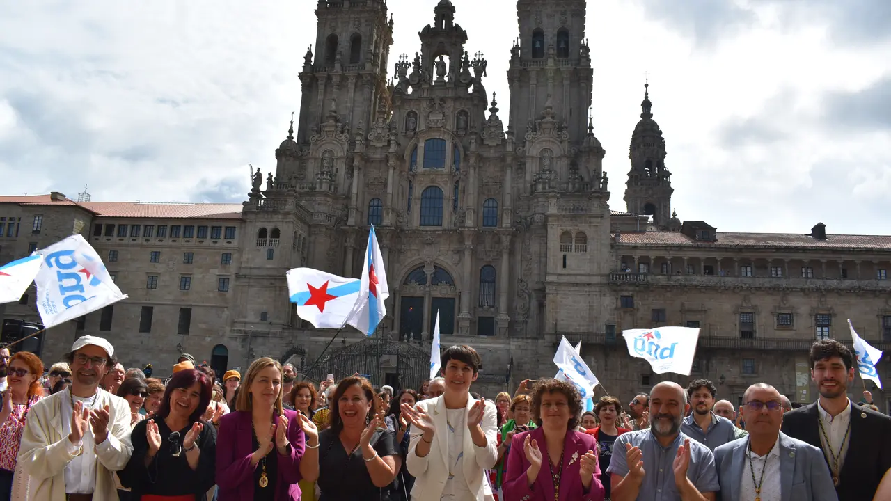 Celebraci&oacute;n na praza do Obradoiro
