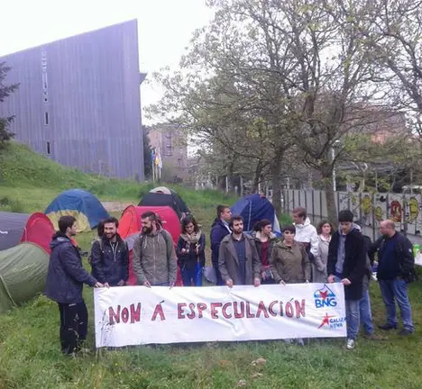 Acto de Galiza Nova en 2015 para reclamar vivenda p&uacute;blica
