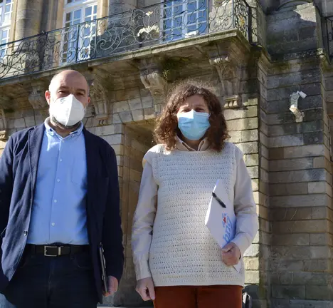 N&eacute;stor Rego e Goretti Sanmart&iacute;n no pazo de Raxoi