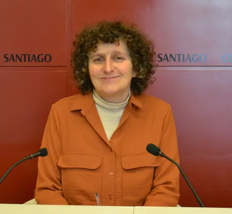 Goretti Sanmart&iacute;n na sala de prensa de Raxoi